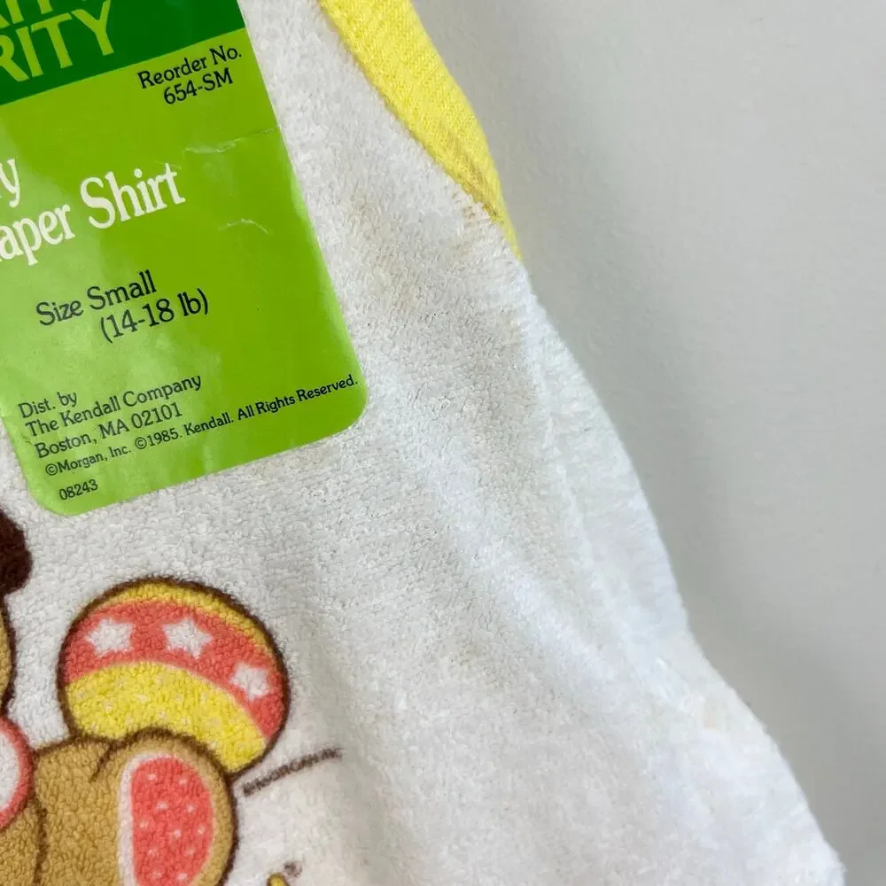 Vintage Curity Peek-A-Puppy Terry Diaper Shirt Set Small NWT